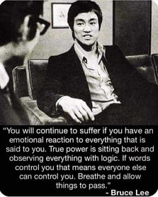 control emotions is true power Bruce Lee